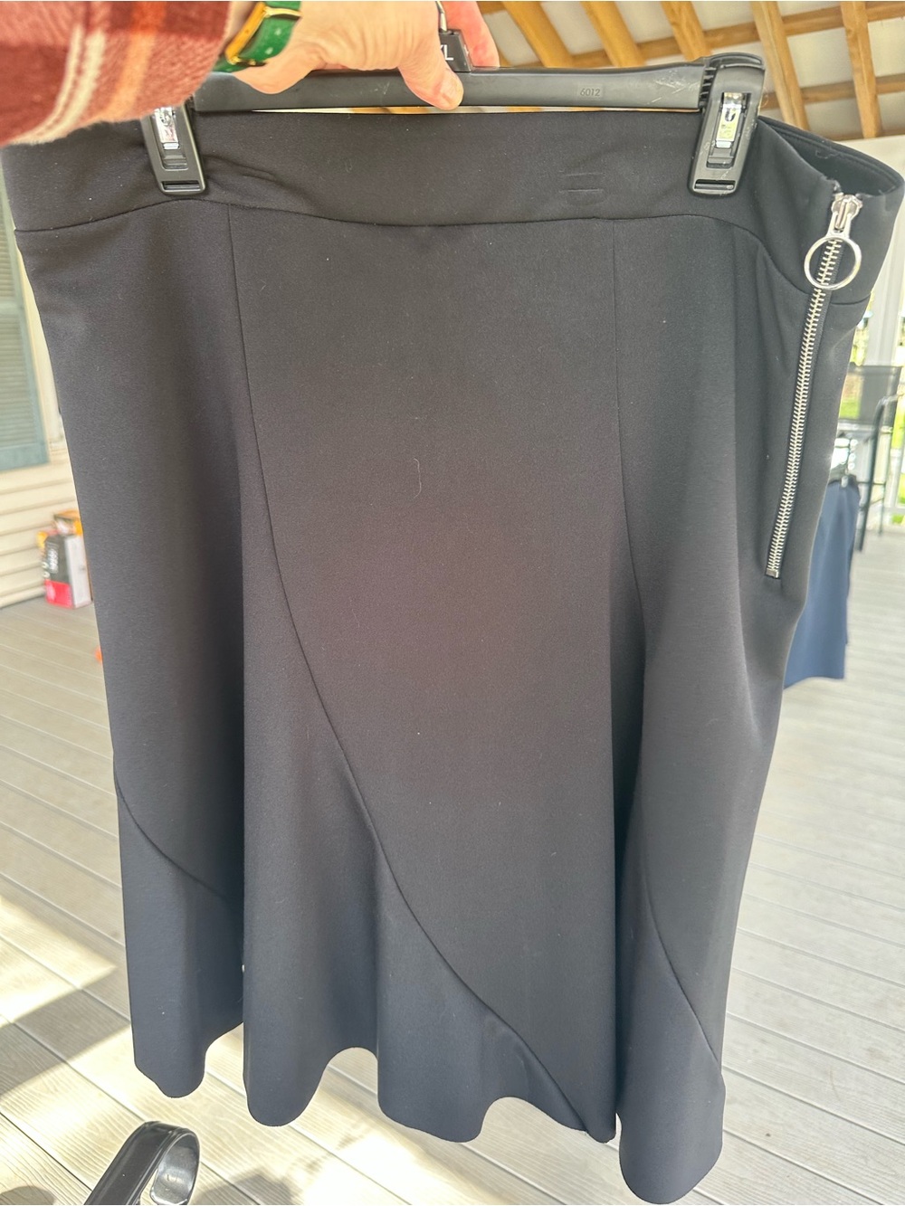 Worthington Black A-Line Skirt with Ring-Zip Accent